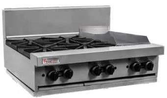 TRUEHEAT Gas Cooktop 4 Burners/Griddle 900mm RCT9-4-3G