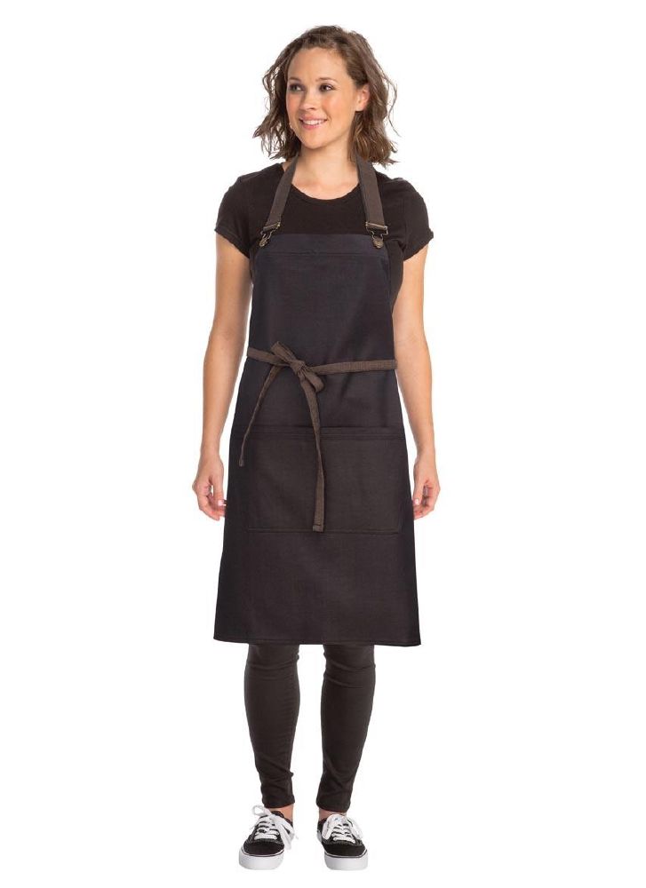 Boulder Black Bib Apron 100% cotton Denim