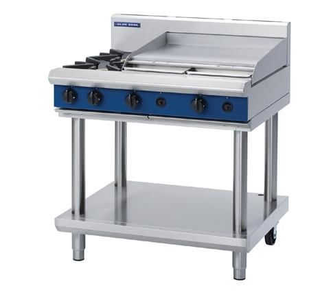 BLUE SEAL Gas Cooktop On Stand 2 Burners & Griddle 900mm G516B-LS