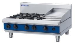 BLUE SEAL Gas Cooktop Benchtop 4 Burners & Griddle 900mm G516C-B