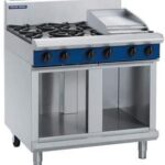 BLUE SEAL Gas Cooktop On Cabinet 4 Burners & Griddle 900mm G516C-CB