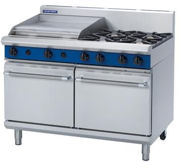 BLUE SEAL Gas Double Oven Range 4 Burners & Griddle 1200mm G528B