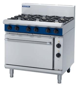 BLUE SEAL Dual Fuel Electric Oven,6 Gas Burners 900mm GE506D