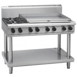 WALDORF Gas Cooktop 2 Burners & Griddle On Stand 1200mm RN8809G-LS