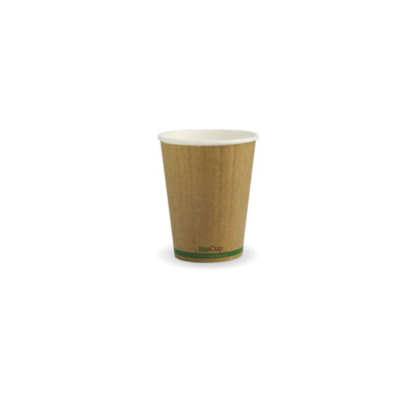 BioCup Kraft Green Stripe Double Wall 390ml / 12 oz (90mm)