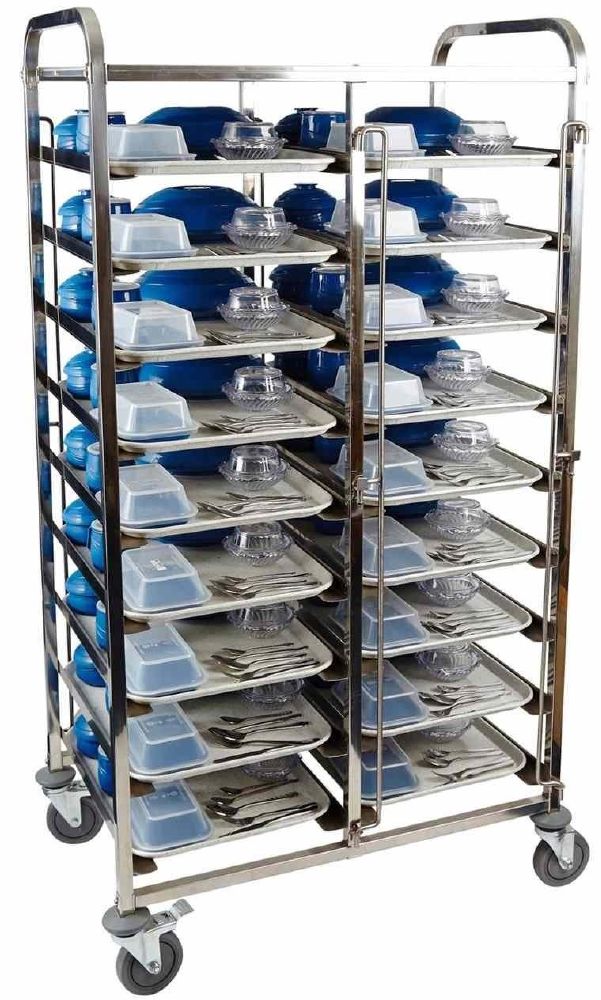 Trolley Meal Delivery 2 x 9 Tier S/S 960w x 640d x 1730hmm