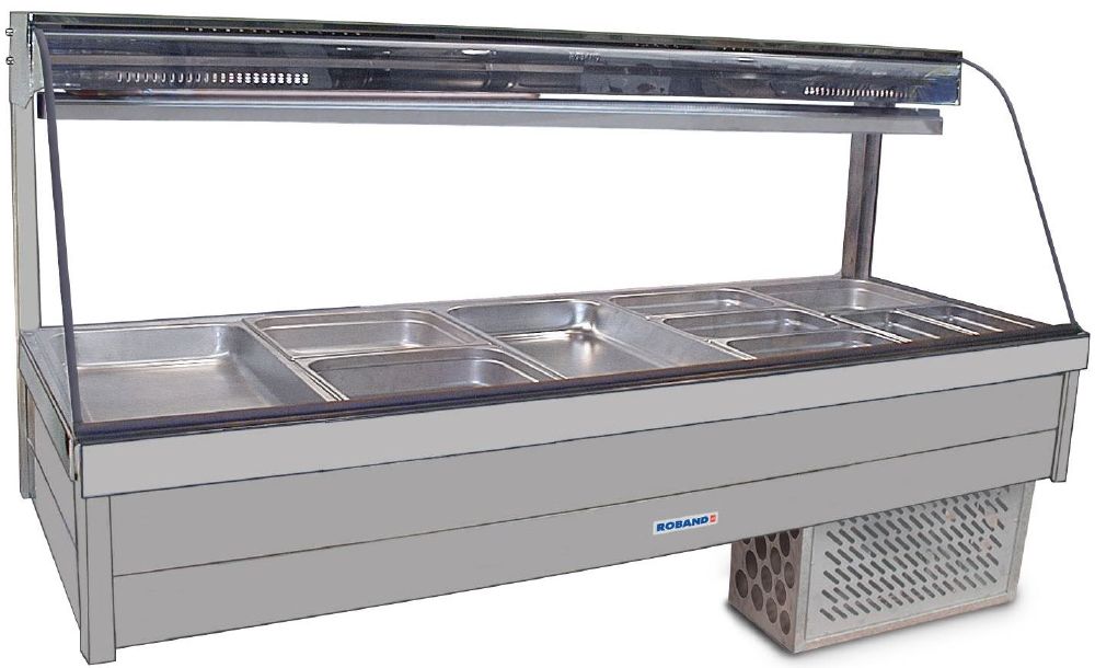 ROBAND Cold Food Display Curved Glass 5 Bays 1680mm CRX25RD