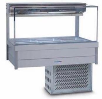 ROBAND Cold Food Display Bar Square Glass 3 Bays 1030mm SRX23RD