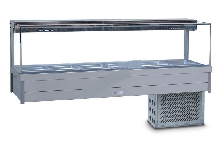 ROBAND Cold Food Display Bar Square Glass 6 Bays 2005mm SRX26RD