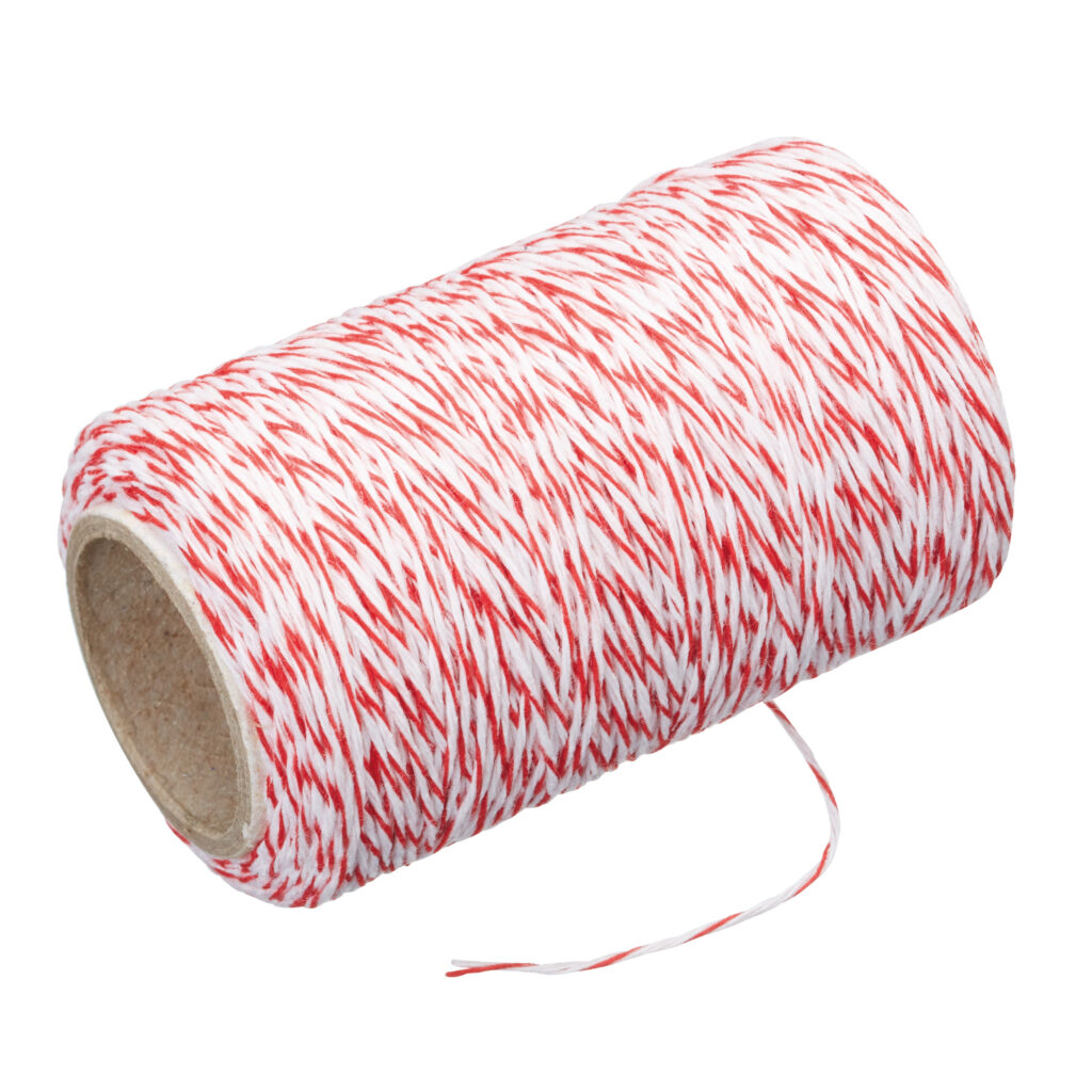 Avanti Butchers Twin With Cutter - Red/White - 60meters 100% Rayon