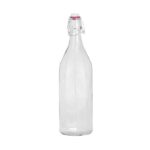 Water Bottle Glass 1 Litre Panelled