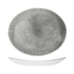 Raku Quartz Black Oval Plate 317x255mm