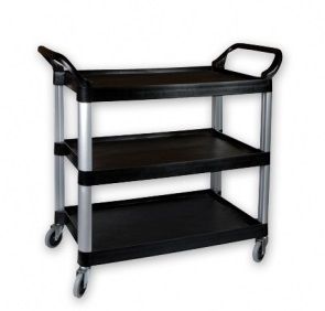 Trolley 3 Shelf Black/Alum 1060x480mm