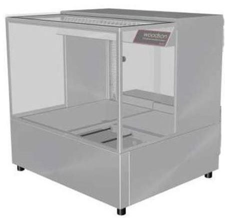 WOODSON Hot Food Display Square Glass 2 Bay 705mm W.HFSQ22