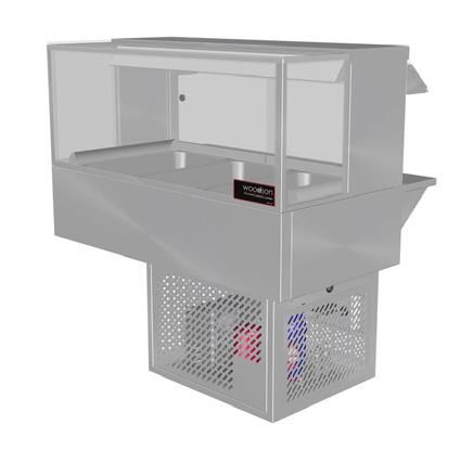 WOODSON Cold Food Display Square Glass Profile - 3 Bays WR.CFSQ23