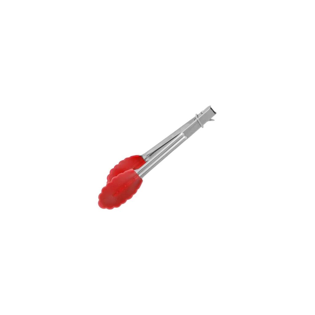 Tongs S/S Silicone Tip 180mm Red