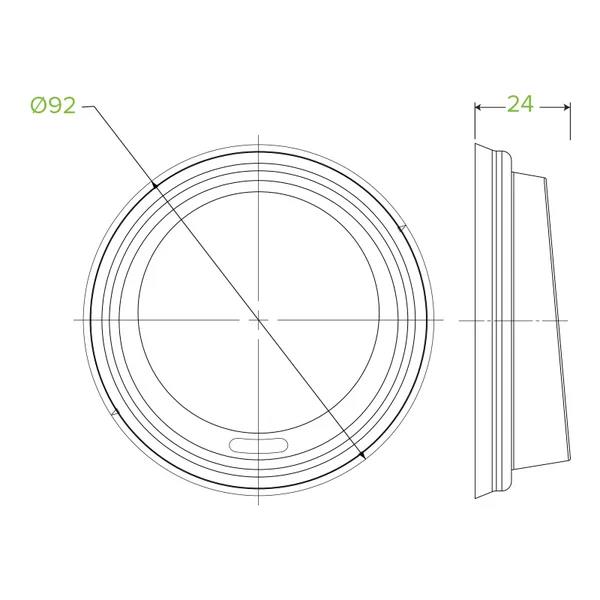 Biocup Lid Large PLA Suits (90mm) White