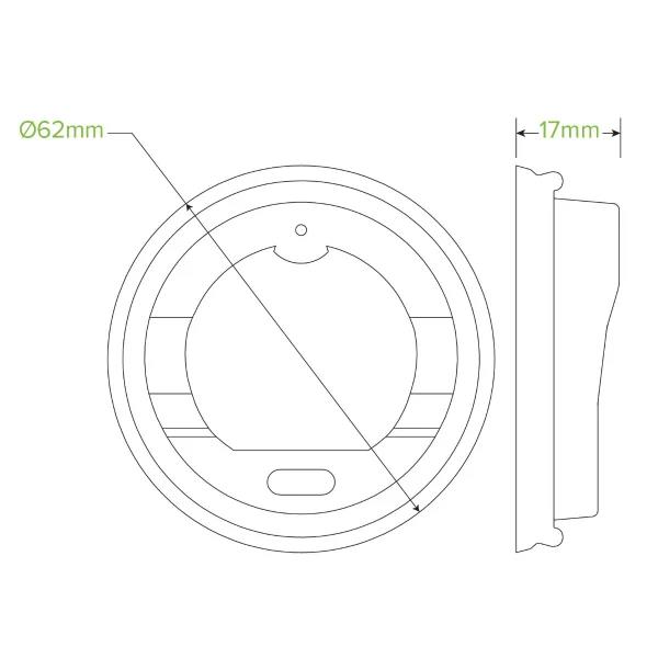 Biocup Lid XSmall PLA Suits (62mm) Opaque