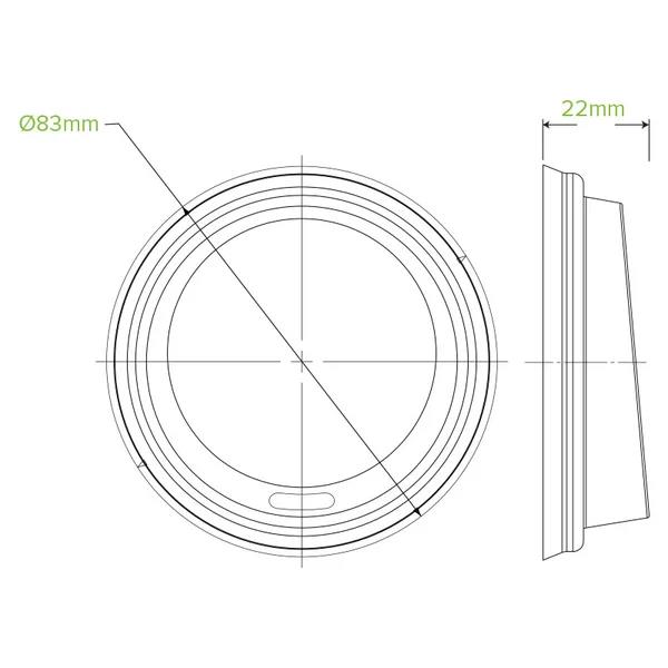 Biocup Lid Small PLA Suits (80mm) White