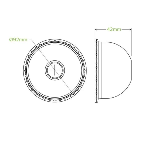 BioCup Lid Clear Dome PET Suits (90mm)