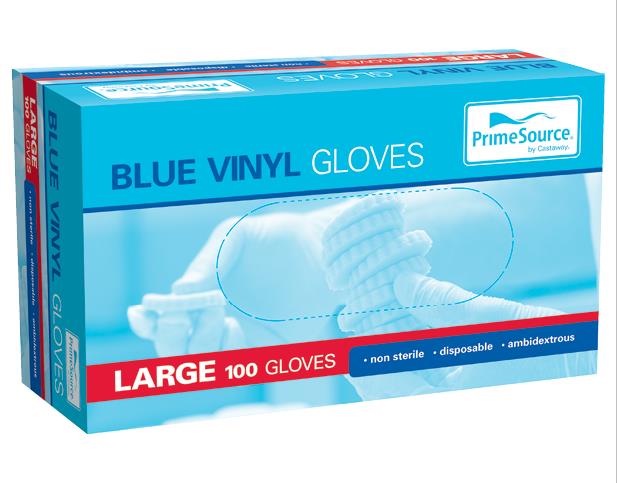 Gloves Vinyl Medium Lightly Powdered Blue