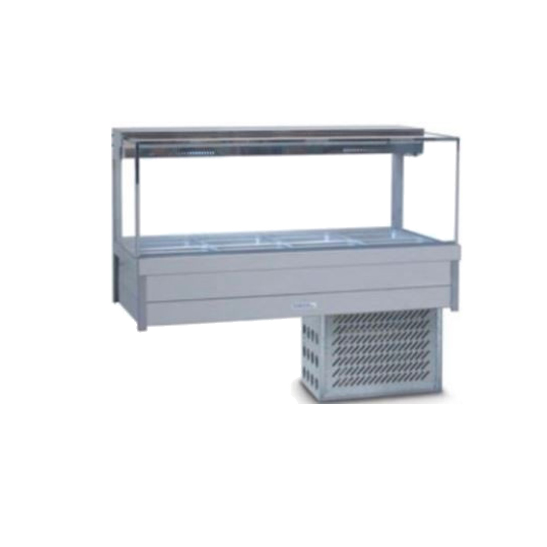 ROBAND Cold Food Display Bar Square Glass - 4 Bays 1355mm SRX24RD