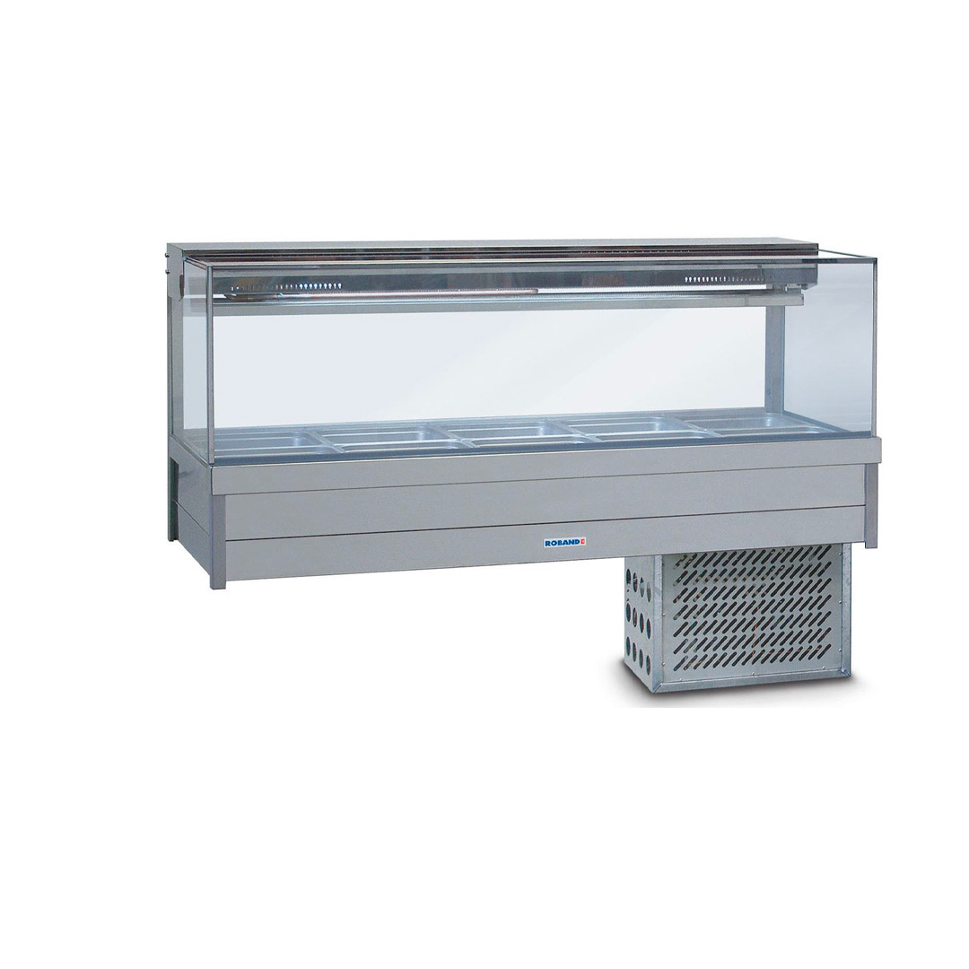 ROBAND Cold Food Display Bar Square Glass 5 Bays 1680mm SRX25RD