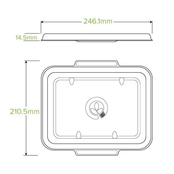 Natural 3-Compartment Takeaway Lid BioCane