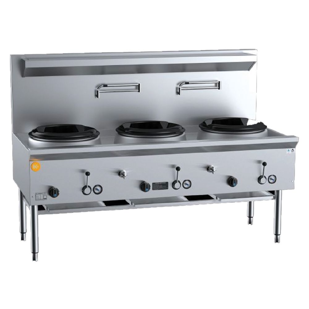 B+S Waterless Wok Table Three Hole K+ Series 1800mm