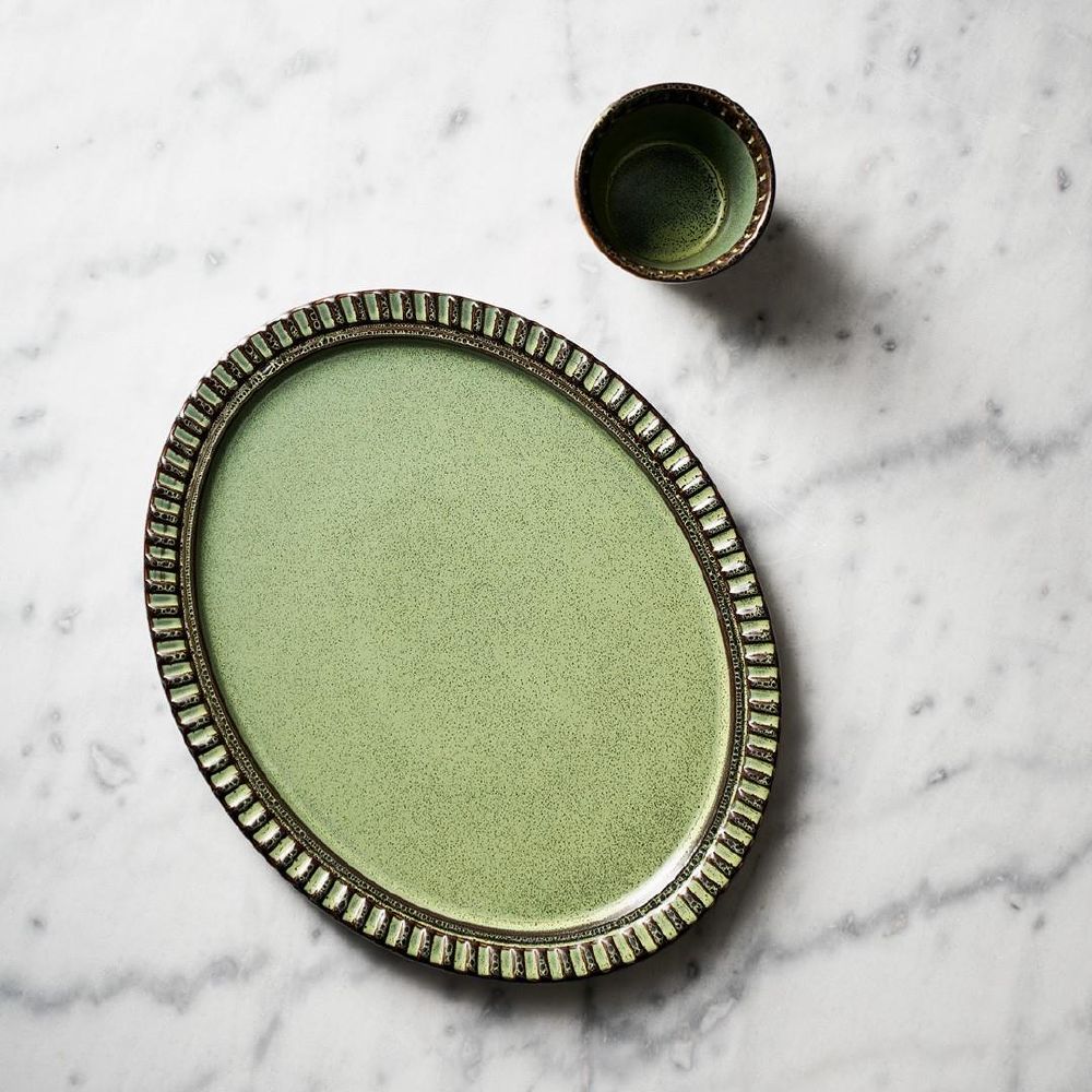 Platter Oval 348mm Adelaide Green