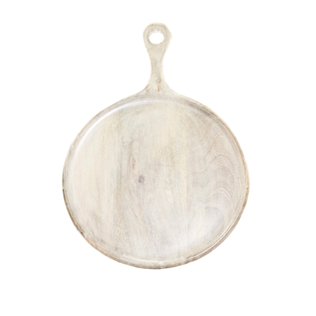 Mango Wood (Serving) Board - Round WHITE