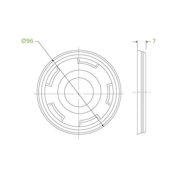 Biocup Lid Flat to Suit PLA (Clear) Green Line 300-700ml Cup