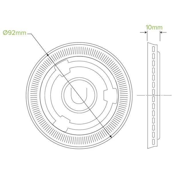 BioCup Lid Clear Flat PET Suits (90mm)