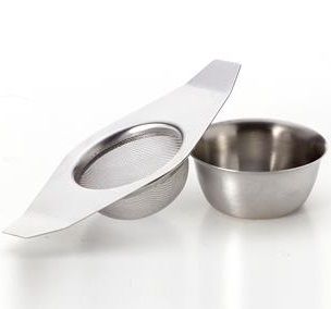 Tea Strainer with Drip Bowl S/Steel