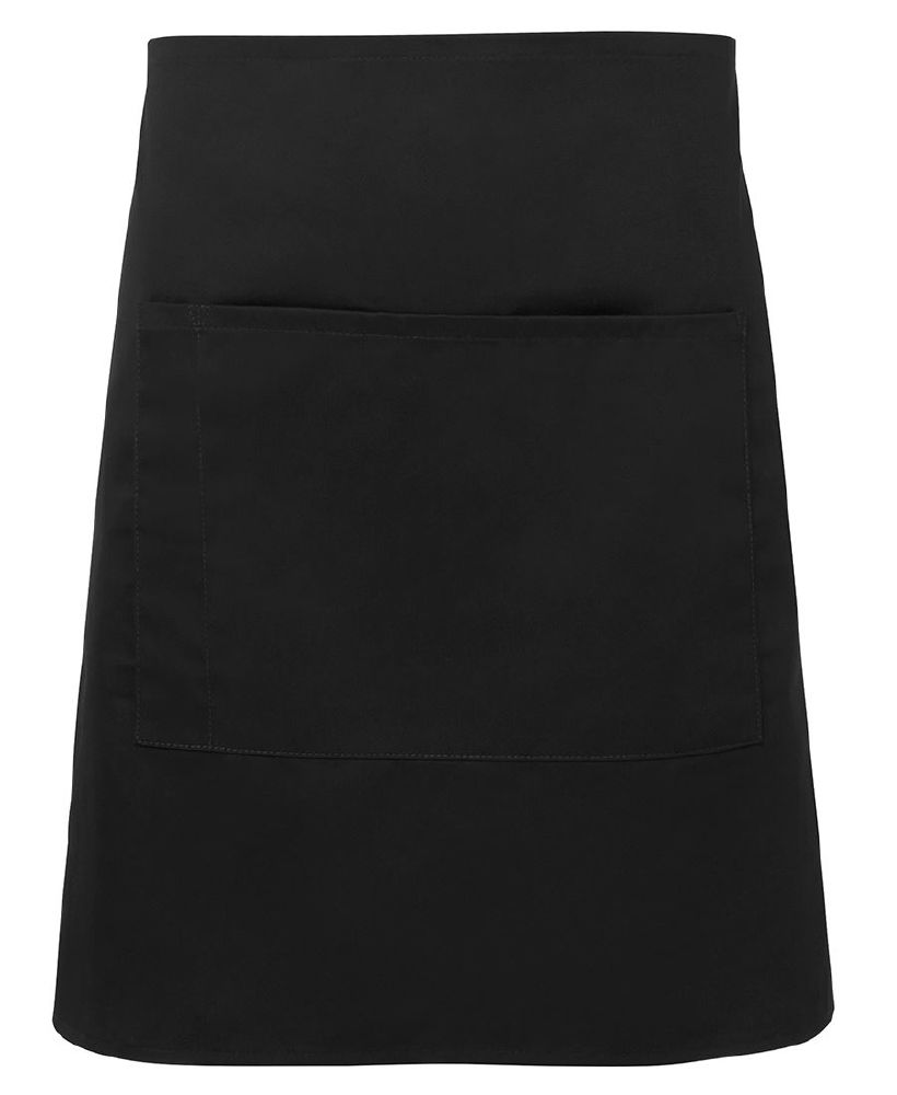 Apron 1/2 Black With Pocket 86x50cm