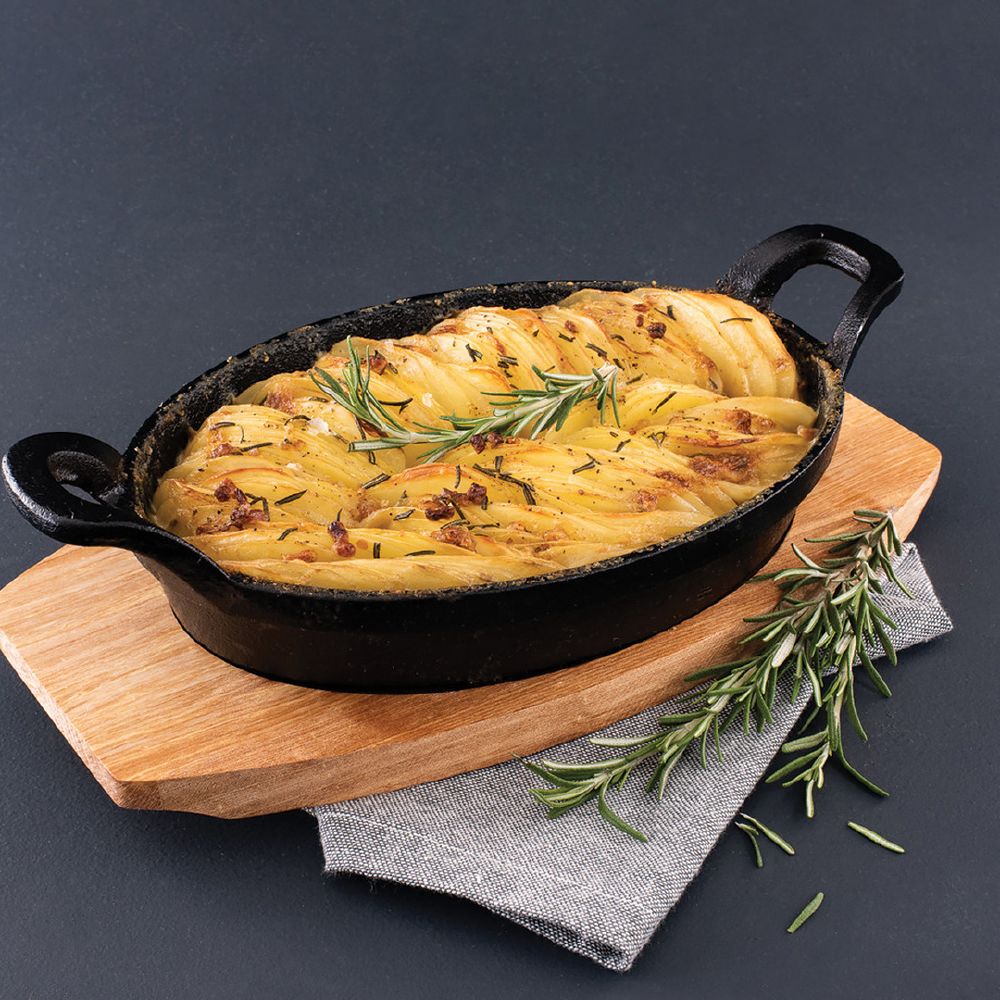 Pyrolux Oval Gratin 15.5 x 10cm with Maple Tray