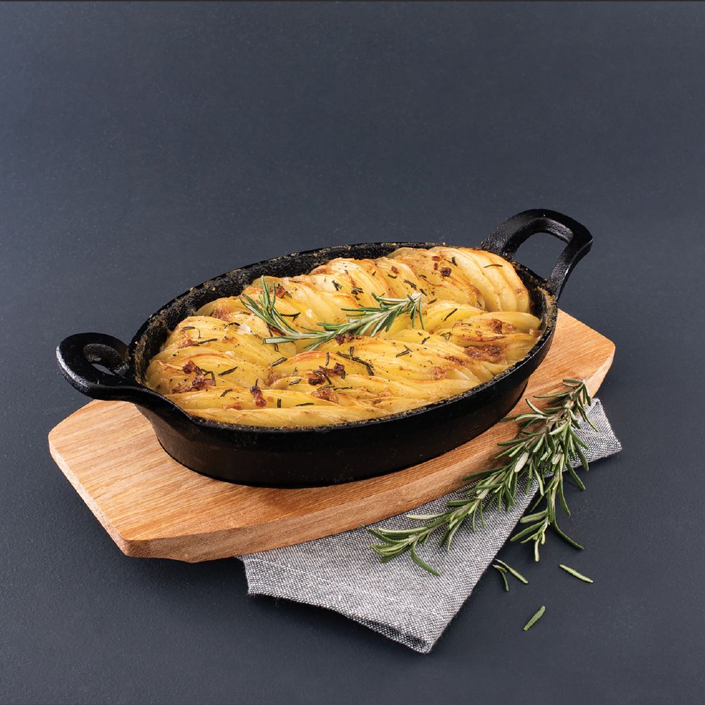 Pyrolux Oval Gratin 17 x 12.5cm with Maple Tray