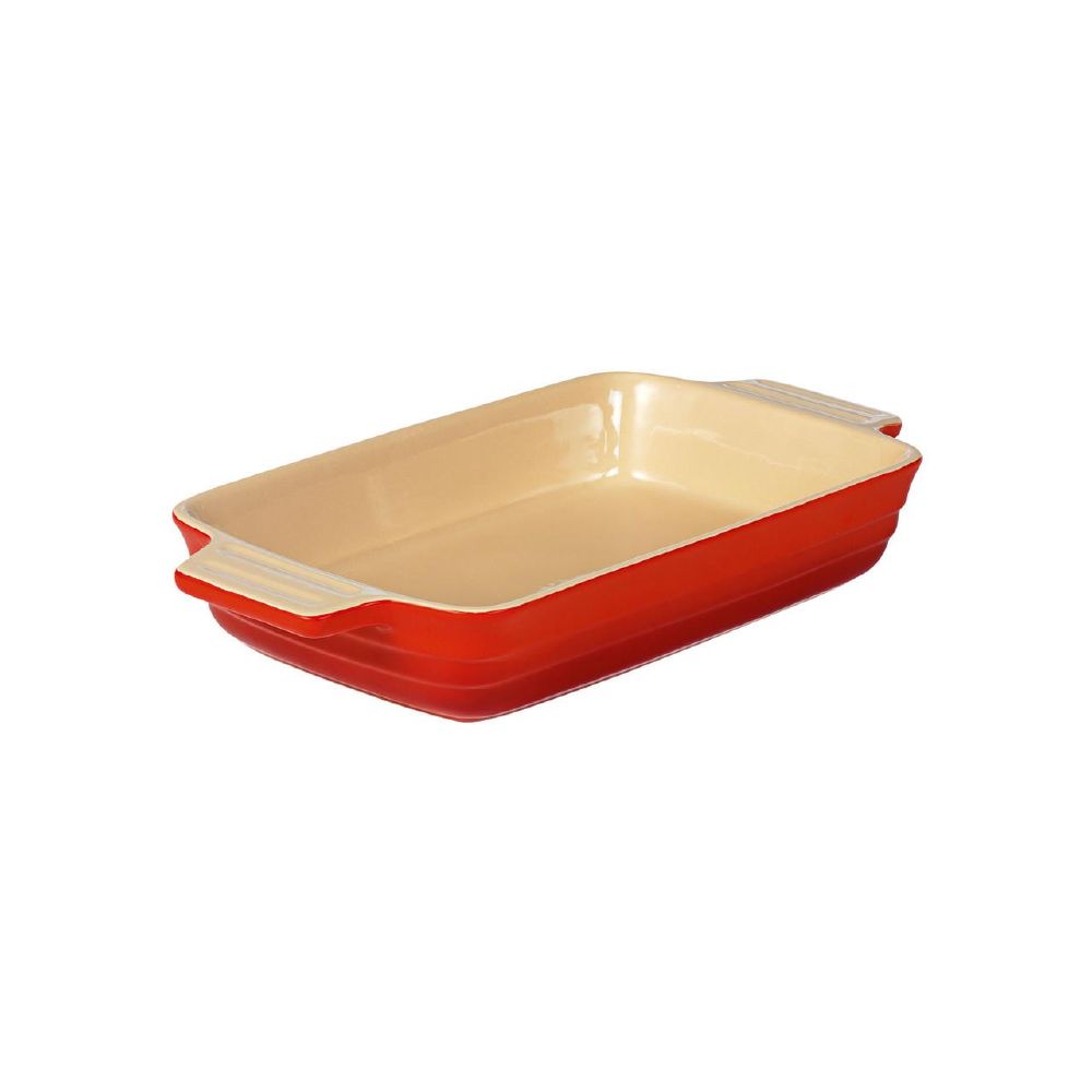 Chasseur La Cuisson Med Rect Baker Red 1.4lt Stoneware 26x17x5cm