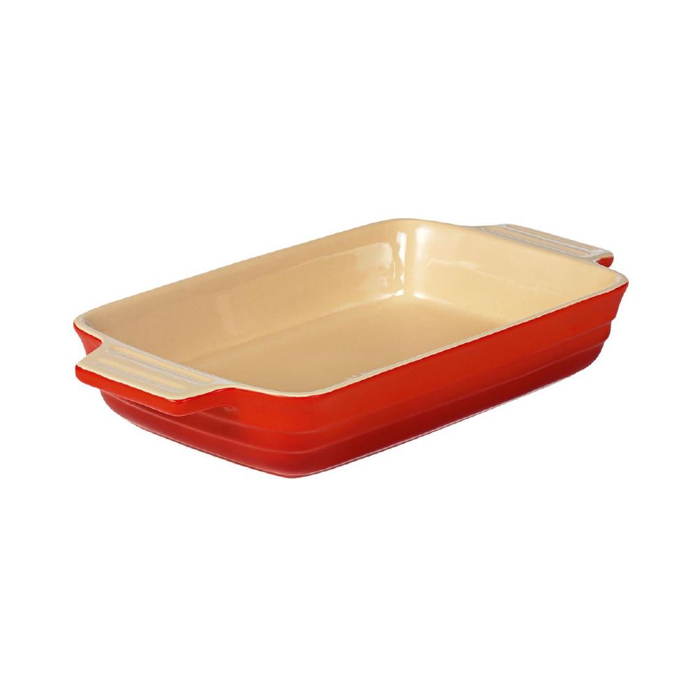 Chasseur La Cuisson Large Rect Baker Red 3lt Stoneware 32x24x6cm