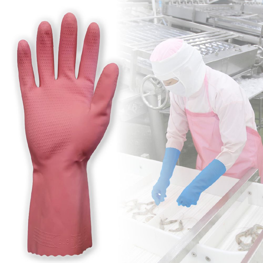 Silverlined Rubber Glove Pair, Pink, Honeycomb Grip - Small