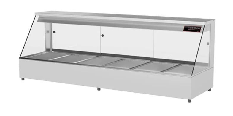 WOODSON Hot Food Display Straight Glass 6 Bay 2005mm W.HFS26